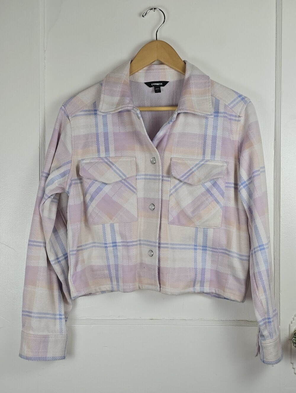 FINAL Express Pastel Plaid Cropped Jacket S